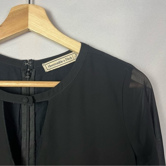 Abercrombie & Fitch Black Chiffon Long Sleeve Romper 6 - Picture 3 of 3